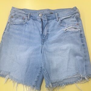 American Eagle Outfitters Women's Distressed Light Blue Jean Shorts